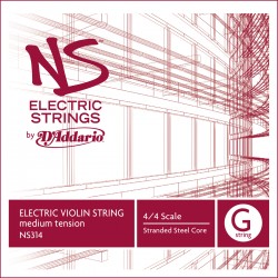 D'Addario NS Electric Violin Single Low C String, 4/4 Scale, Medium
