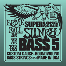 Ernie Ball 2850 5-string Slinky Bass Strings Super Long Scale, 45-130