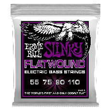 Ernie Ball 2811 Power Slinky Flatwound Electric Bass Strings, 55-110