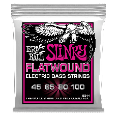 Ernie Ball 2814 Super Slinky Flatwound Electric Bass Strings, 45-100