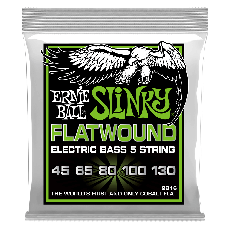 Ernie Ball 2816 Reg Slinky 5-String Flatwound Electric Bass, 45-130