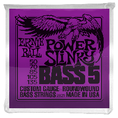 Ernie Ball 2821 Power Slinky 5-String Bass Strings, 50-135