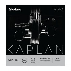 D'Addario Kaplan Vivo Violin String Set, 4/4 Scale, Light Tension