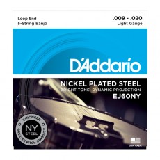 D'Addario EJ60NY 5-String Banjo, Nickel, Light, 9-20