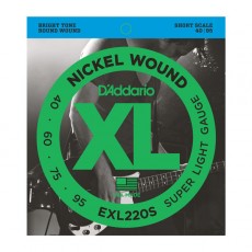 D'Addario EXL220S Nickel Wound Bass, Super Light, 40-95, Short Scale