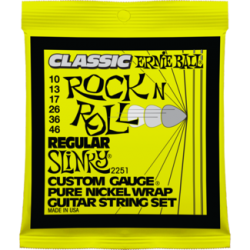 Ernie Ball 2251 Classic Pure Nickel Regular Slinky Set, 10-46