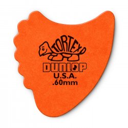 Dunlop 414R.60 Tortex Fin Picks, .60mm, 72 pack