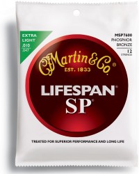 Martin MSP7600 SP Lifespan 92/8 Phosphor Bronze Ex-Lt 12-String, 10-47