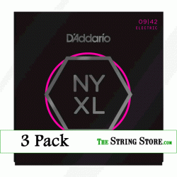 D'Addario NYXL0942-3P Electric Strings,9-42, 3-Pack