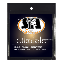 SIT Strings UK120B-BK Baritone Ukulele, Black Nylon