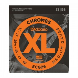 D'Addario ECG26 Chromes Flat Wound, Medium, 13-56