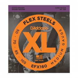 D'Addario EFX160 FlexSteels Bass, Medium, 50-105, Long Scale