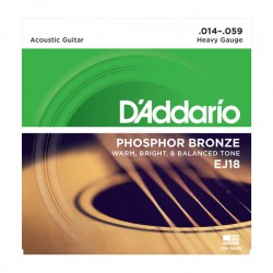 D'Addario EJ18 Phosphor Bronze, Heavy, 14-59
