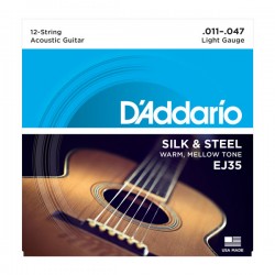 D'Addario EJ35 Silk & Steel 12-String Folk, 11-47