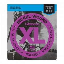 D'Addario EXL120-7 Nickel Wound, 7-String, Super Light, 9-54