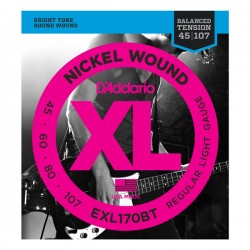 D'Addario EXL170BT Nickel Wound, Balanced Tension Regular Lt, 45-107