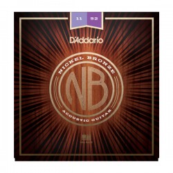 D'Addario NB1152 Nickel Bronze Acoustic, Custom Light, 11-52