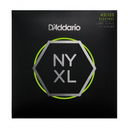 D'Addario NYXL45125, Set Long Scale, Lt Top / Med Btm, 5-String,45-125