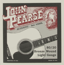John Pearse 200L Acoustic 80/20 Bronze Light, 12-53