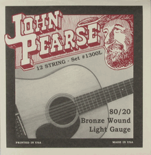 John Pearse 1300L Acoustic 12 String 80/20 Bronze Light, 10-47