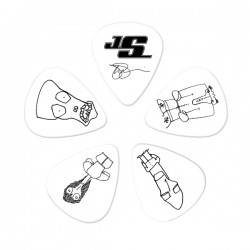 D'Addario 1CWH4-10JS Joe Satriani Guitar Picks, White, 10 pack, Medium
