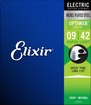 Elixir 19002 Optiweb Coated Nickel Plated Steel Electric, 9-42