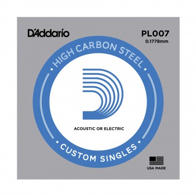 D'Addario Single Plain Steel 007