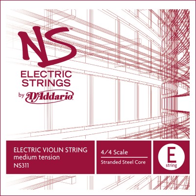 D'Addario NS Electric Violin Single E String, 4/4 Scale, Med Tension
