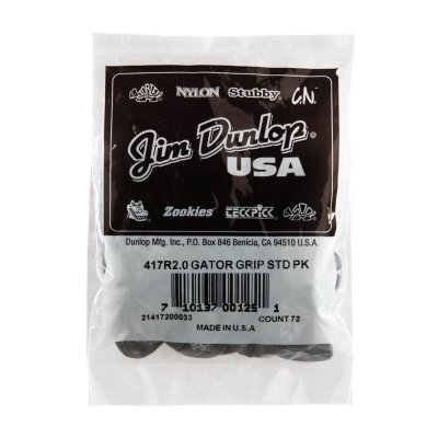 Dunlop 417R2.0 Gator Grip Guitar Picks, 2.0mm, 72 pack