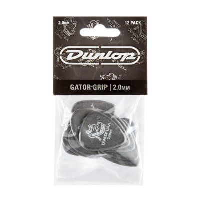 Dunlop 417P2.0 Gator Grip Guitar Picks, 2.0mm, 12 pack