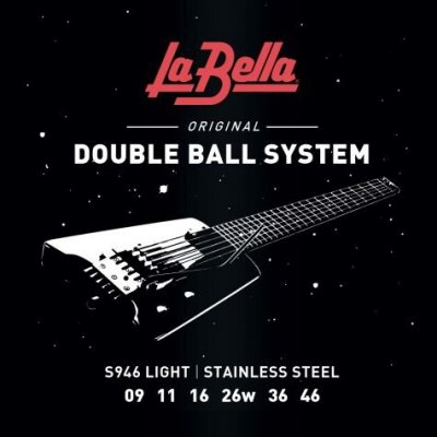 La Bella S946 Steinberger Double Ball End Electric Guitar, 9-46