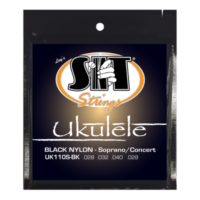 SIT Strings UK110S-BK Standard Ukulele, Black Nylon, Soprano/Concert