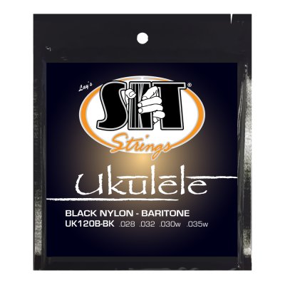 SIT Strings UK120B-BK Baritone Ukulele, Black Nylon