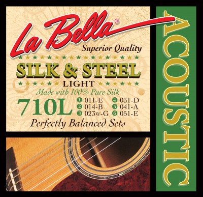 La Bella 710L Silk and Steel Acoustic Guitar Strings - Light