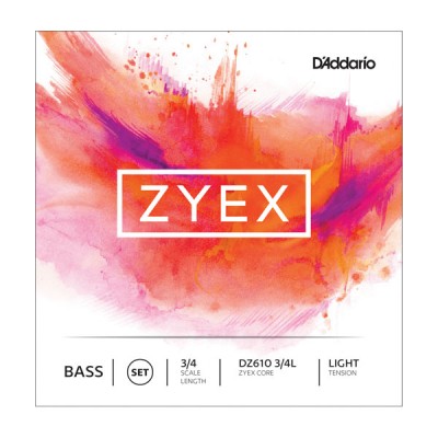 D'Addario Zyex Bass String Set, 3/4 Scale, Light Tension
