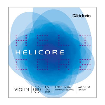 D'Addario H310 1/2M Helicore Violin String Set, 1/2 Scale, Medium