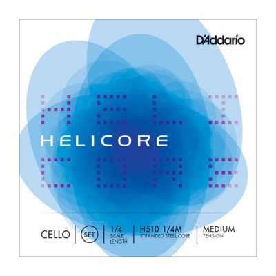 D'Addario Helicore Cello String Set, 1/4 Scale, Medium Tension