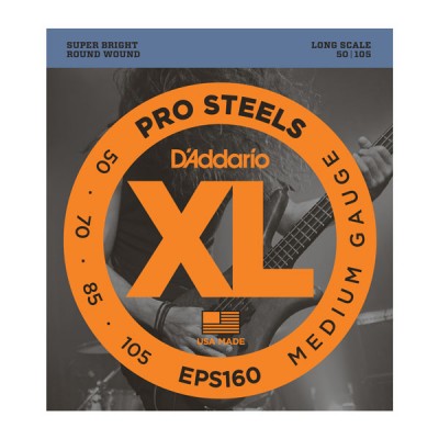 D'Addario EPS160 ProSteels Bass, Medium, 50-105, Long Scale