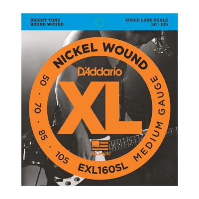 D'Addario EXL160SL Nickel Wound Bass, Medium, 50-105, Super Long Scale