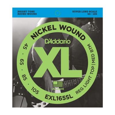 D'Addario EXL165SL NW Bass, Custom Light, 45-105, Super Long Scale