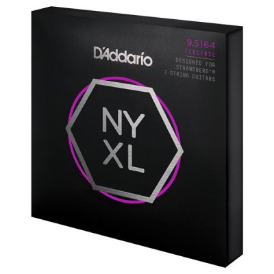 D'Addario NYXL09564SB, Nickel Wound, 7-String, Custom Light, 9.5-64