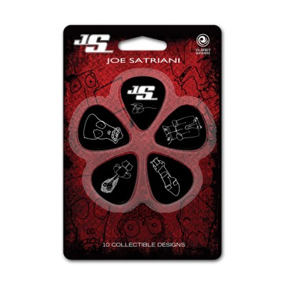D'Addario 1CBK2-10JS Joe Satriani Guitar Picks, Black, 10 Pack, Light