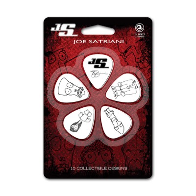 D'Addario 1CWH2-10JS Joe Satriani Guitar Picks, White, 10 pack, Light