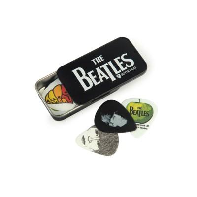 D'Addario Beatles Signature Guitar Pick Tins, Logo, 15 picks, Medium