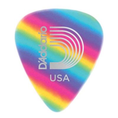 D'Addario 1CRB4-10 Rainbow Celluloid Guitar Picks, 10 pack, Medium