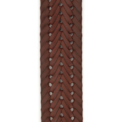 D'Addario L25S1501 Braided Leather Guitar Strap, Brown