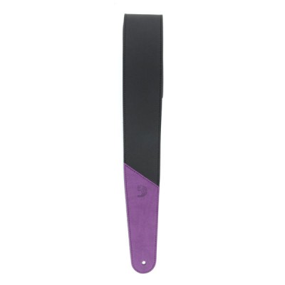 D'Addario 2.5" Leather Guitar Strap, Colored Ends - Purple