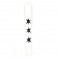D'Addario 2.5" Leather Guitar Strap, Star Icon Patches - White w/ Blk