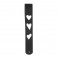 D'Addario 2.5" Leather Guitar Strap, Heart Icon Patches - Blk w/ White